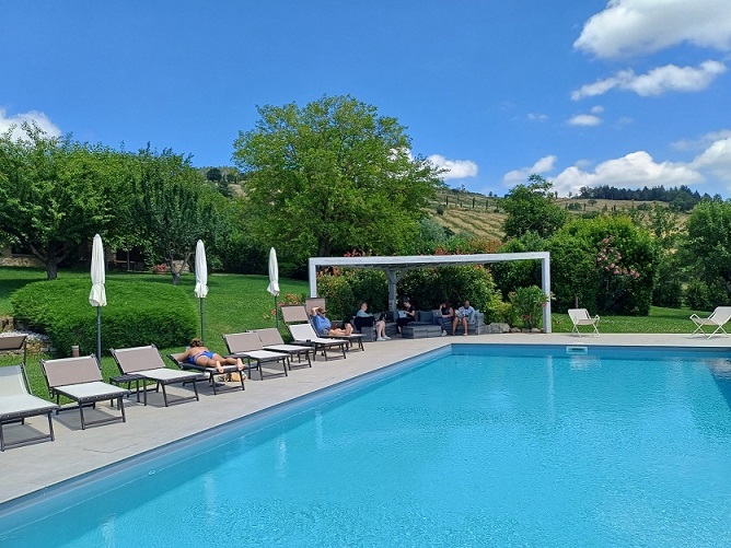 writing poolside at the chateau